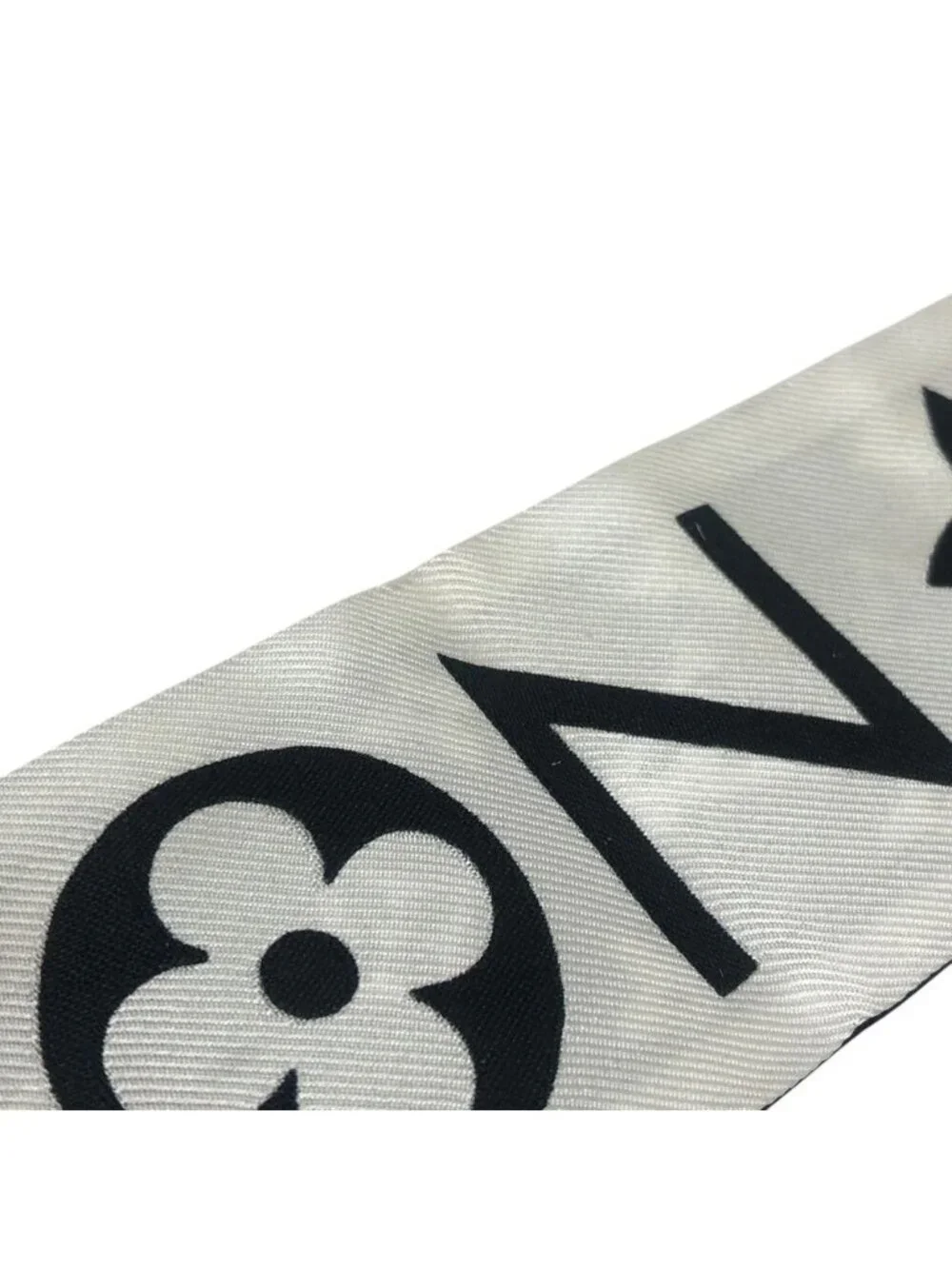 Louis Vuitton Scarf Bandeau BB Monogram Infinity Silk Black White